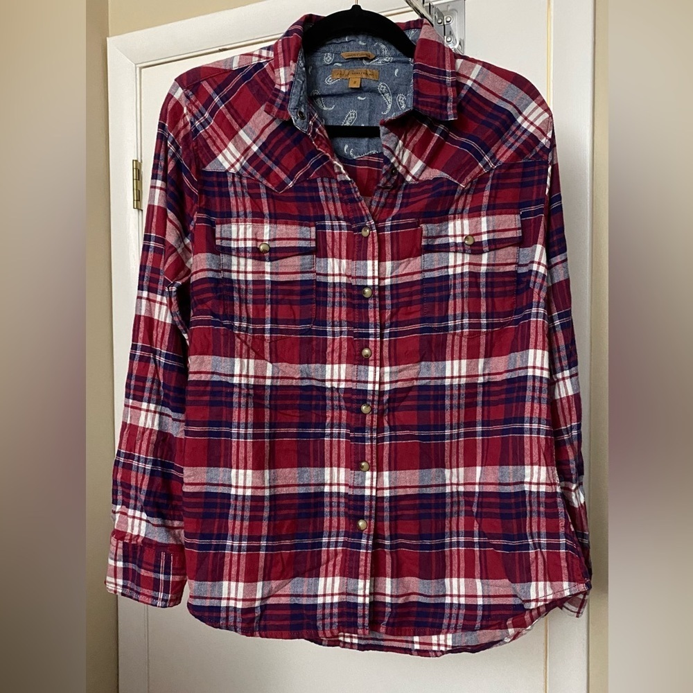 JACHS Girlfriend Flannel Button Down Shirt Size Small